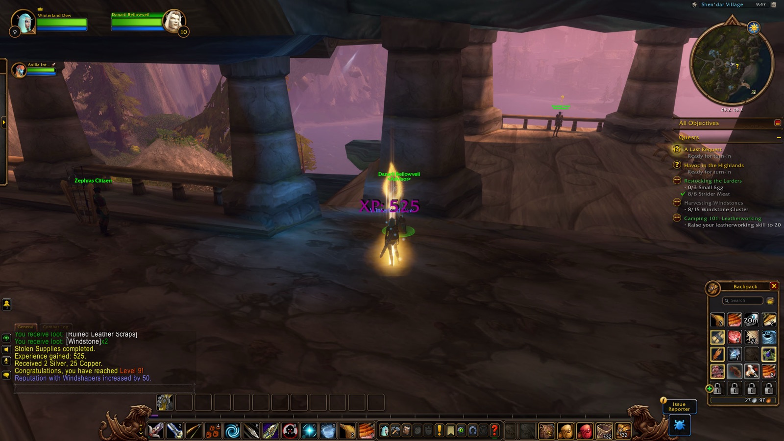 Reached Level 9 in Shen'dar Village