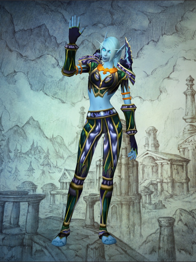 A Windshaper Skyborne druid in front of Zephras Isle