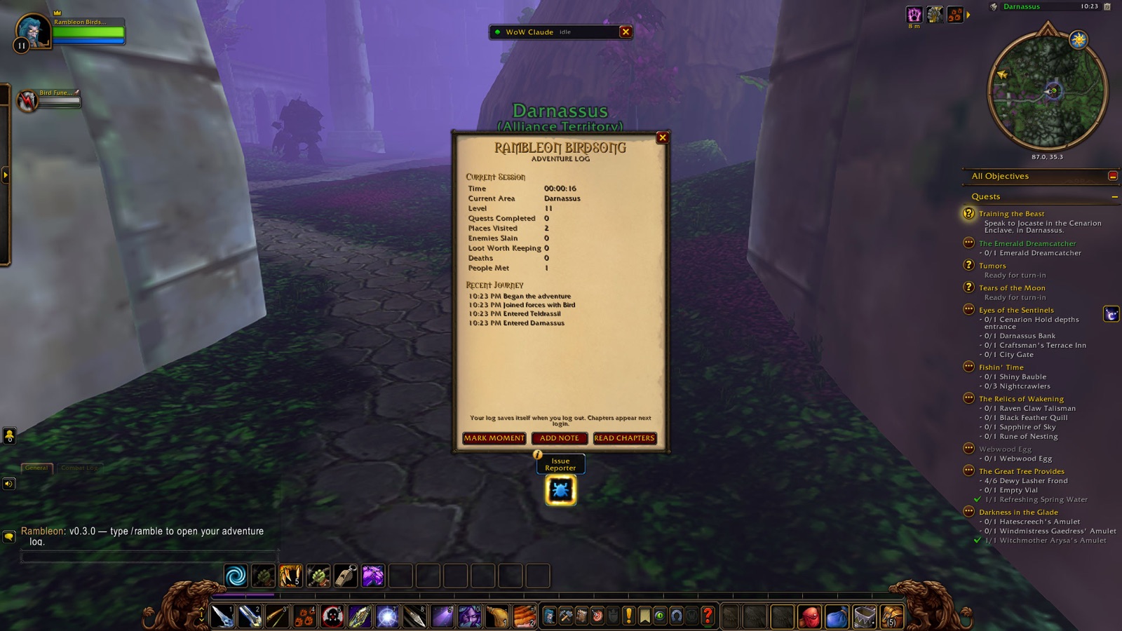 Entered Darnassus