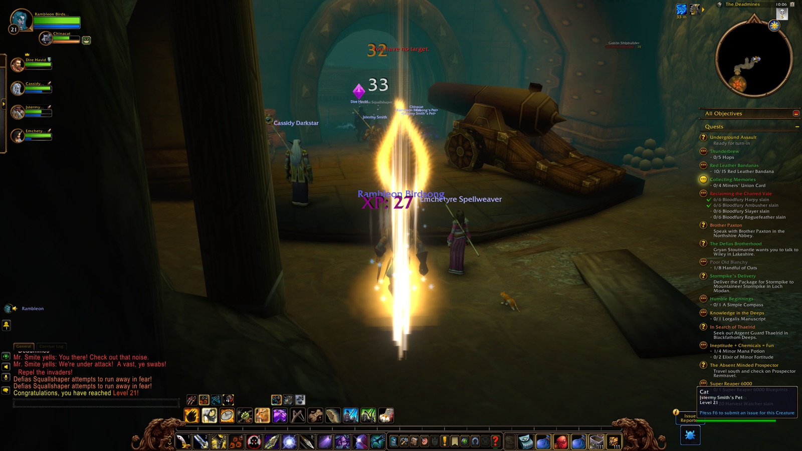 Reached Level 21 in The Deadmines
